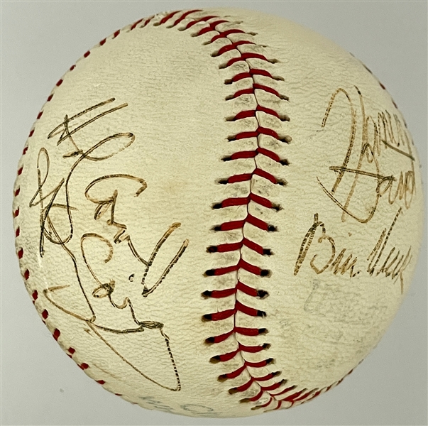 Harry Caray, Bill Veeck and Nancy Faust Signed Chicago White Sox Baseball (BAS)