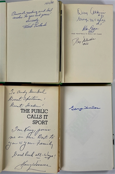 NFL HOFers and Stars Signed Hardcover Books (4) Incl. George Halas, Ray Nitschke and Others (BAS)