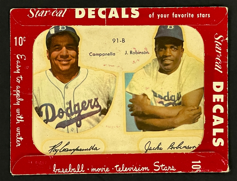 1952 Star Cal Decals #91-B Jackie Robinson and Roy Campanella