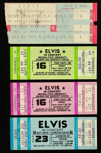 Four 1970s Elvis Presley Concert Tickets