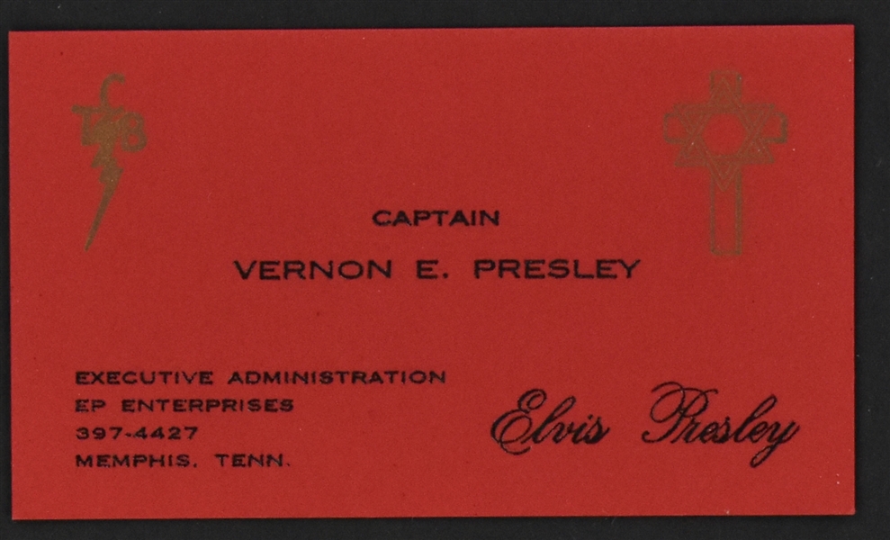 Vernon Presley "Captain" Red Business Card - One of the Toughest "Elvis" Business Cards