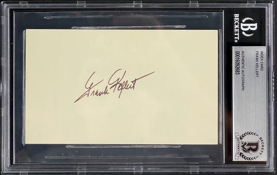 Frank Kellert Signed Index Card (BAS)