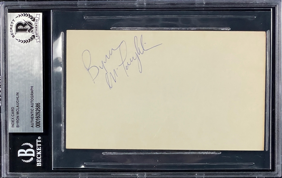 Byron McLaughlin Signed Index Card (BAS)