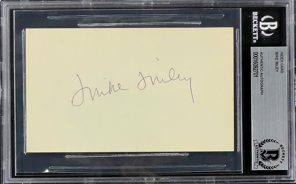 Mike Miley Signed Index Card (BAS)