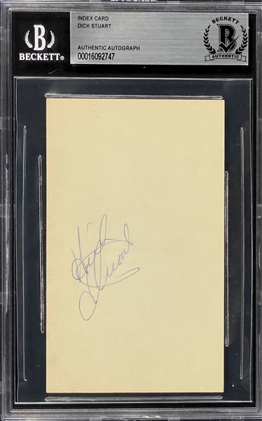 Dick Stuart Signed Index Card (BAS)