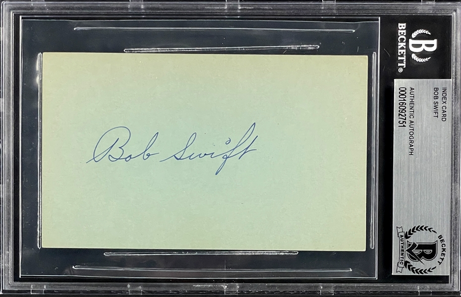 Bob Swift Signed Index Card (BAS)