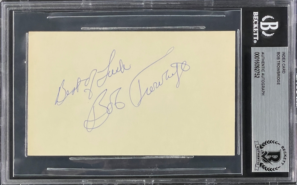 Bob Trowbridge Signed Index Card (BAS)