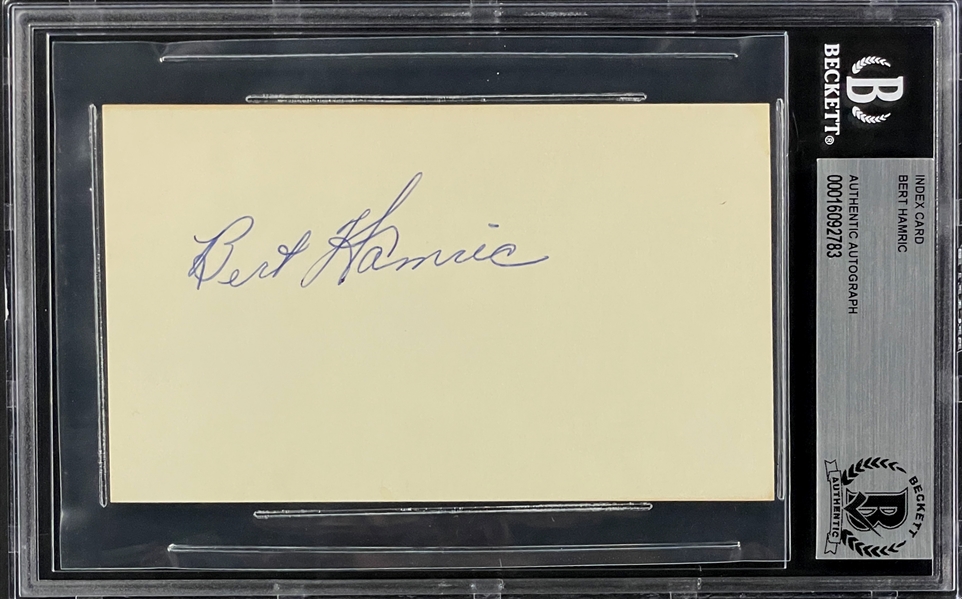 Bert Hamric Signed Index Card (BAS)