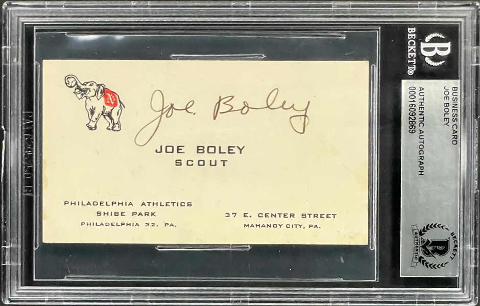 Joe Boley Signed Business Card (BAS)