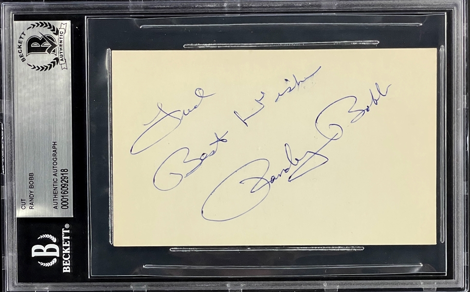 Randy Bobb Signed Index Card (BAS)