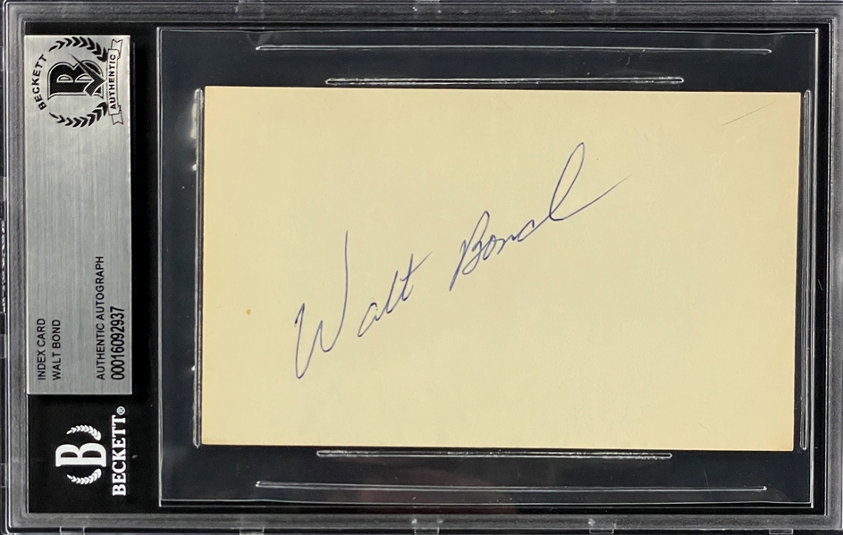 Walt Bond Signed Index Card (BAS)