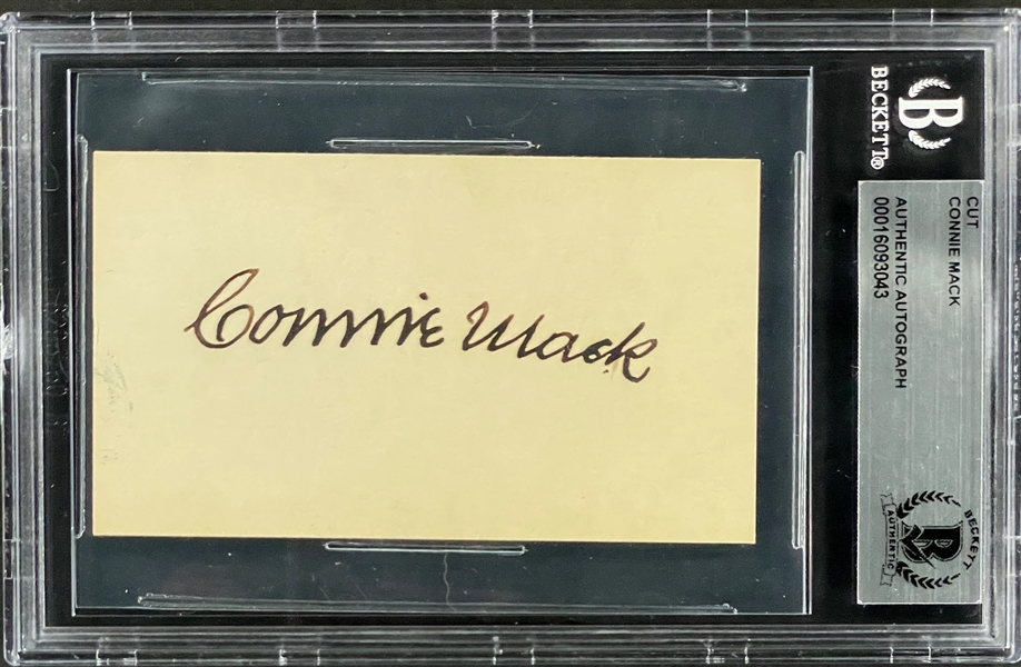 Connie Mack Signed Index Card (BAS)