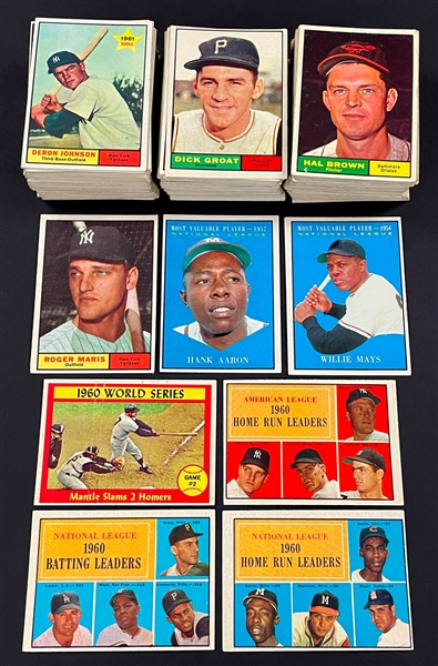 1961 Topps Baseball Partial Set (412/589) Plus 291 Duplicates