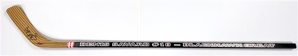 Denis Savard Limited Edition (12/1800) Signed Lifetime Stats Hockey Stick