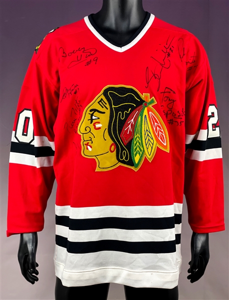 1980s Chicago Blackhawks Hall of Famers Signed Sweater (Alumni Issue) (BAS)