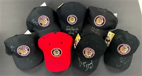 Chicago Blackhawks Legends Signed Cap Collection of Seven incl. Stan Makita (BAS)