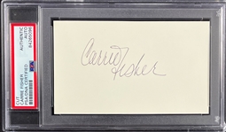Carrie Fisher Signed Index Card - Encapsulated Authentic by PSA/DNA