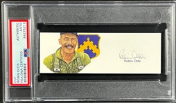 Robin Olds Pictorial Cut Signature - WWII and Vietnam War Air Force Ace - Encapsulated Authentic by PSA/DNA