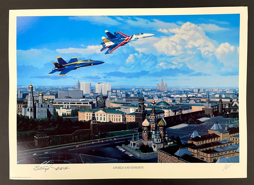 Butch Voris Signed "Angels and Knight" Stan Stokes Aviation Artwork (AI Verified)