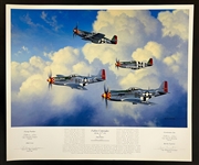 Bud Anderson and Bill Overstreet Signed "Fallen Comreades of the 357th FG" Stan Stokes Aviation LARGE Artwork (AI Verified)