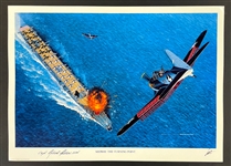 Robert Elder Signed "Midway: The Turning Point" Stan Stokes Aviation Artwork (AI Verified)