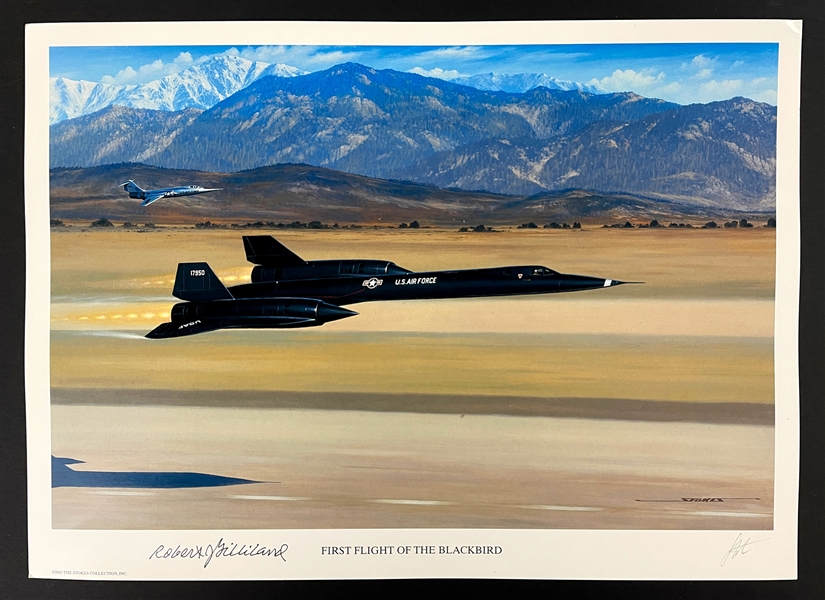 Robert Gilliland Signed "First Fight of the Blackbird" Stan Stokes Aviation Artwork (AI Verified)