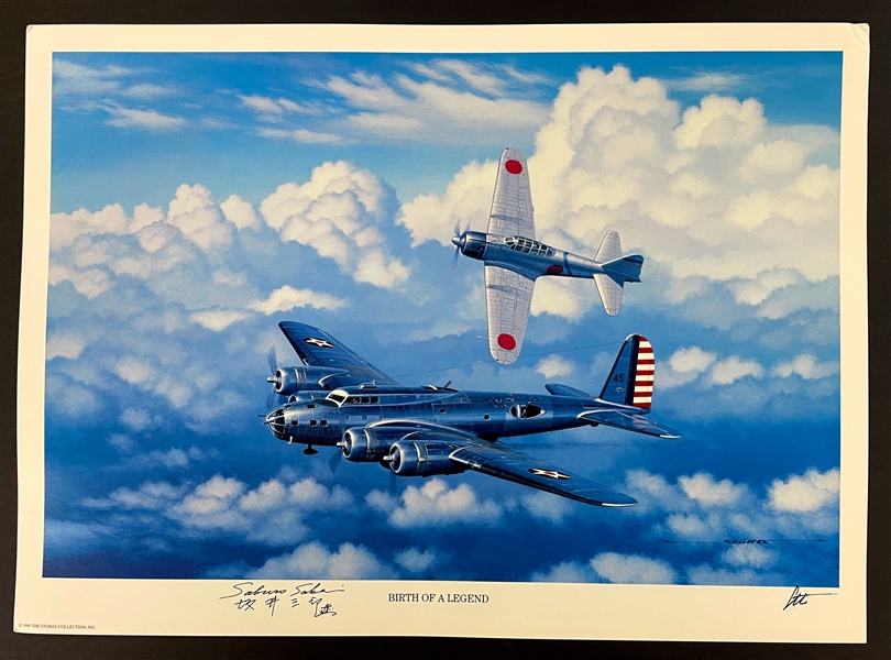 Saburo Sakai Signed "Birth of a Legend" Stan Stokes Aviation Artwork (AI Verified)