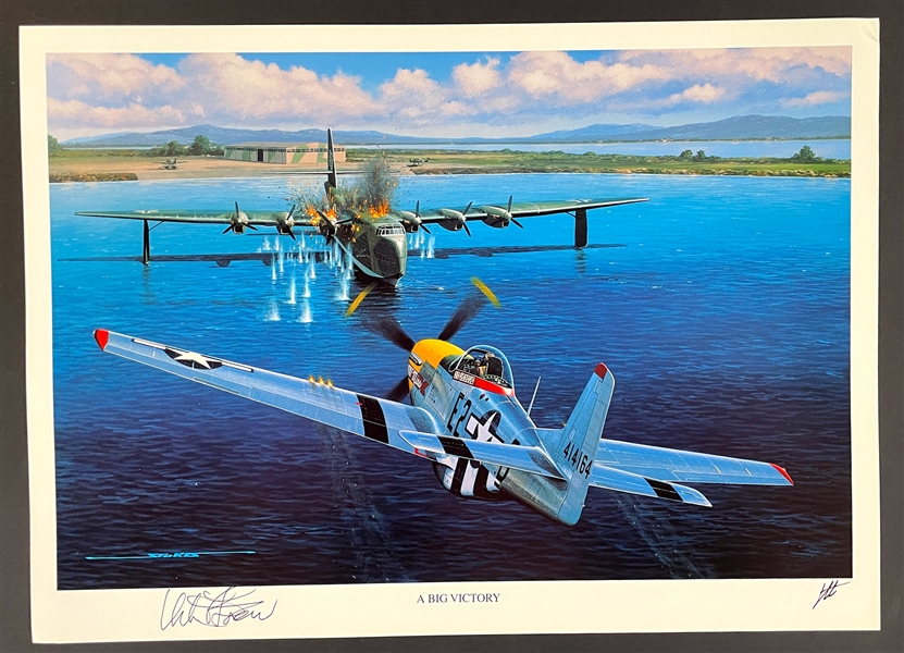 Urban Drew Signed "A Big Victory" Stan Stokes Aviation Artwork (AI Verified)