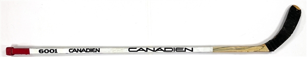 Denis Savard Signed Game Used Canadien 6001 Hockey Stick (BAS)