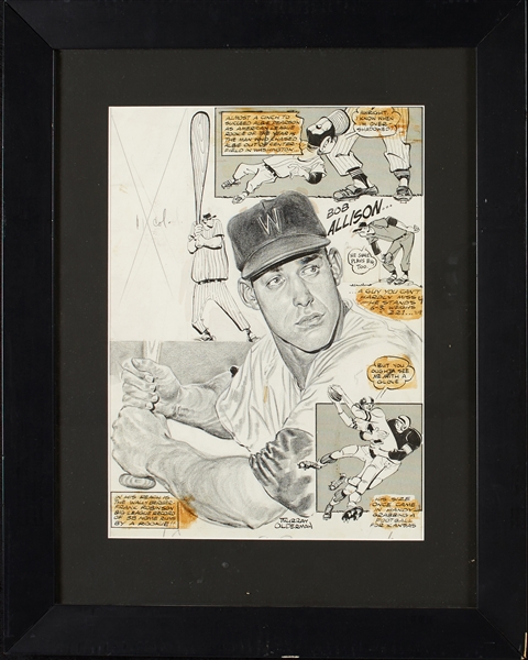 Original Murray Olderman <em>Sporting News</em> Artwork of Bob Allison