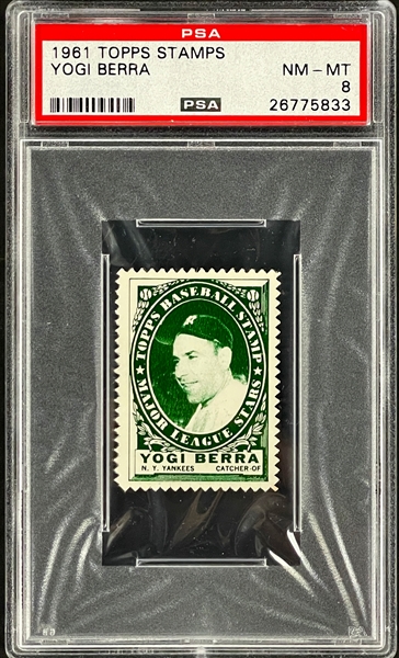 1961 Topps Stamps Yogi Berra - PSA NM-MT 8