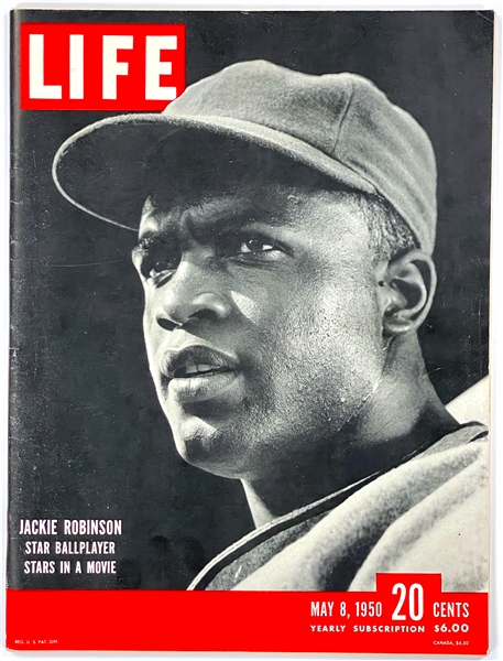 1950 <em>LIFE</em> Magazine Featuring Jackie Robinson on the Cover - Incredible Cover Portrait 