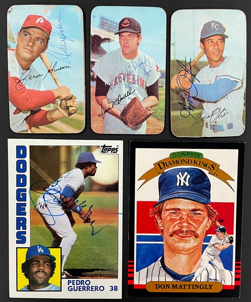 Signed Oversized Basball Card Collection of 24 Incl. Steve Carlton, Don Mattingly and Others (BAS)