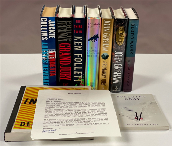 American Authors Signed Book Collection of Nine Incl. John Grisham, Salman Rushdie and Others (BAS)