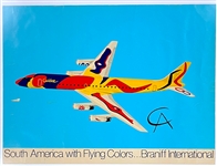 1973 Braniff International Airlines "South America with Flying Colors" Alexander Calder Signed Promotional Poster