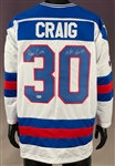 Jim Craig (Signed and Inscribed Team USA ("Miracle on Ice") #30 "CRAIG" Jersey -  Inscribed "1980 GOLD" (BAS)