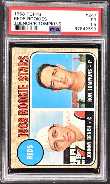 1968 Topps #247 Johnny Bench Rookie Card – PSA FR 1.5