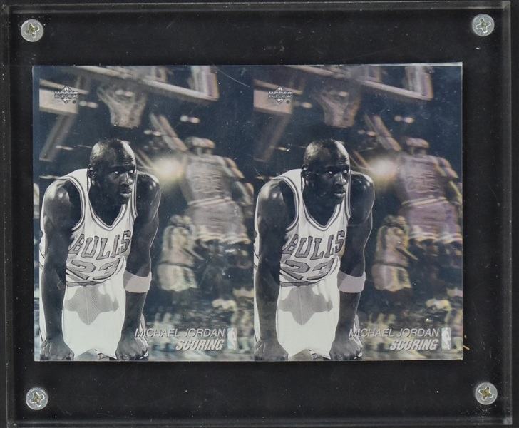 1991-92 Upper Deck #AW1 Michael Jordan "Award Winners" Hologram UNCUT Two-Card Panel