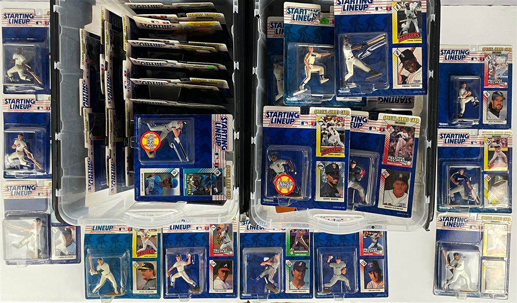 1993 Starting Lineup Baseball Near Set (45/47) Incl. Three Kenner Shipping Cases--Plus 114 Extras! 