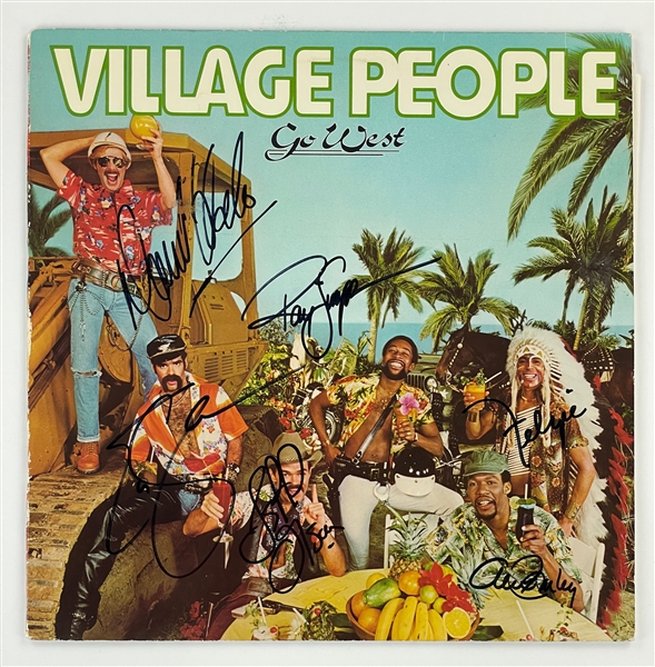 Village People Band-Signed 1979 LP <em>Go West</em> Incl. Felipe Rose and Alex Briley (BAS)