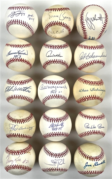 Hall of Famers Single Signed Baseball Collection of 36 (BAS) Incl. George Brett, Mike Schmidt and Others