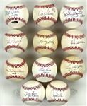 Hall of Famers Outfielders Single Signed Baseball Collection of 25 (BAS) Incl. Willie Mays, Tony Gwynn and Others