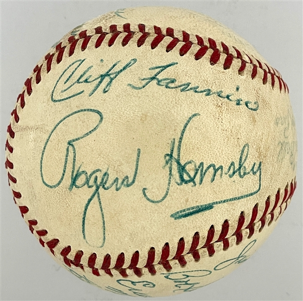 Rogers Hornsby Signed Baseball with 12 Others (BAS)