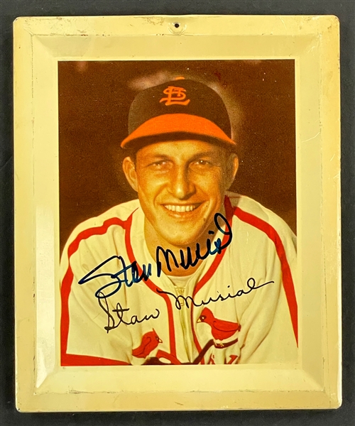 1952 Stan Musial Signed Wheaties Tin Tray Premium (Beckett)