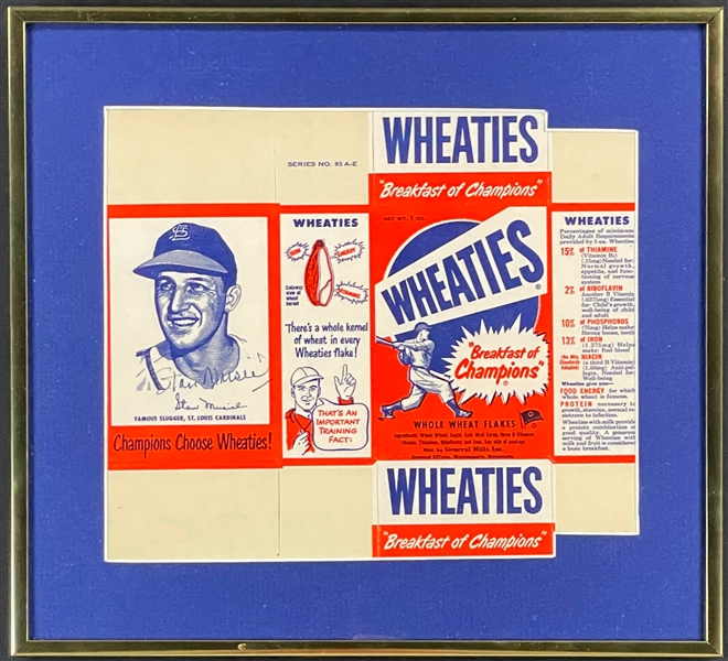 1951 Stan Musial Signed Wheaties Cereal Box Flat