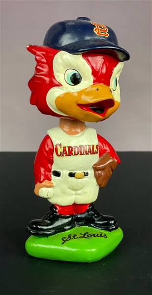 1962 St. Louis Cardinals Mascot Bobble Head - Green Base