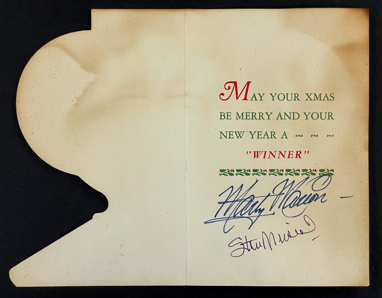 1946 World Series Champions St. Louis Cardinals Christmas Card Signed by Stan Musial and Marty Marion (BAS)