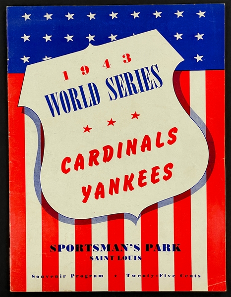 1943 World Series Program - Game 4 - St. Louis Cardinals vs.  New York Yankees