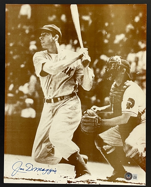 Joe DiMaggio Signed 11x14 Sepia Toned Photo (BAS)