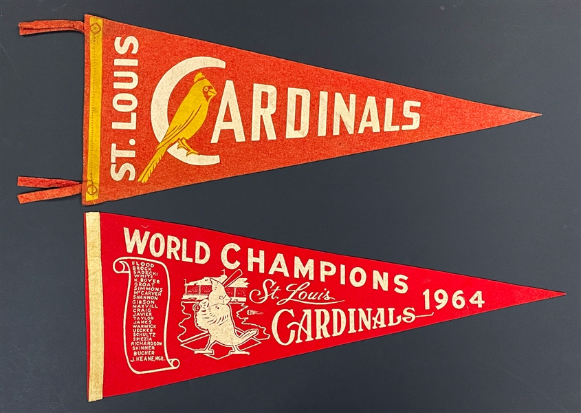 1940s - 1970s St. Louis Cardinals Pennant Collection of Five